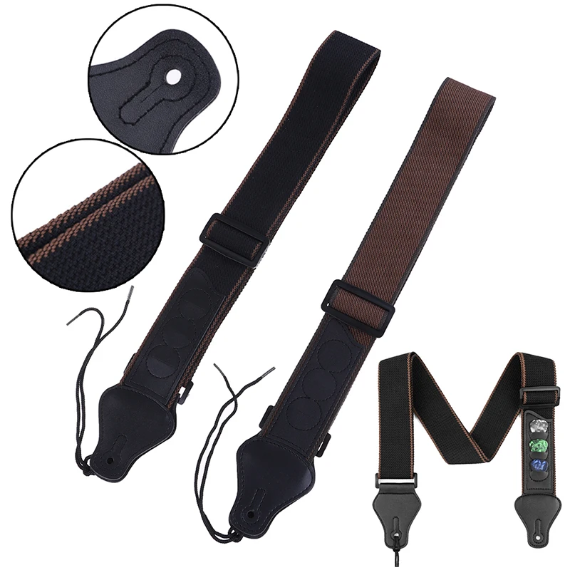 

Universal Adjustable Vintage Guitar Shoulder Strap Denim Cotton Belt For Acoustic Electric Bass Guitars Guitar Accessories