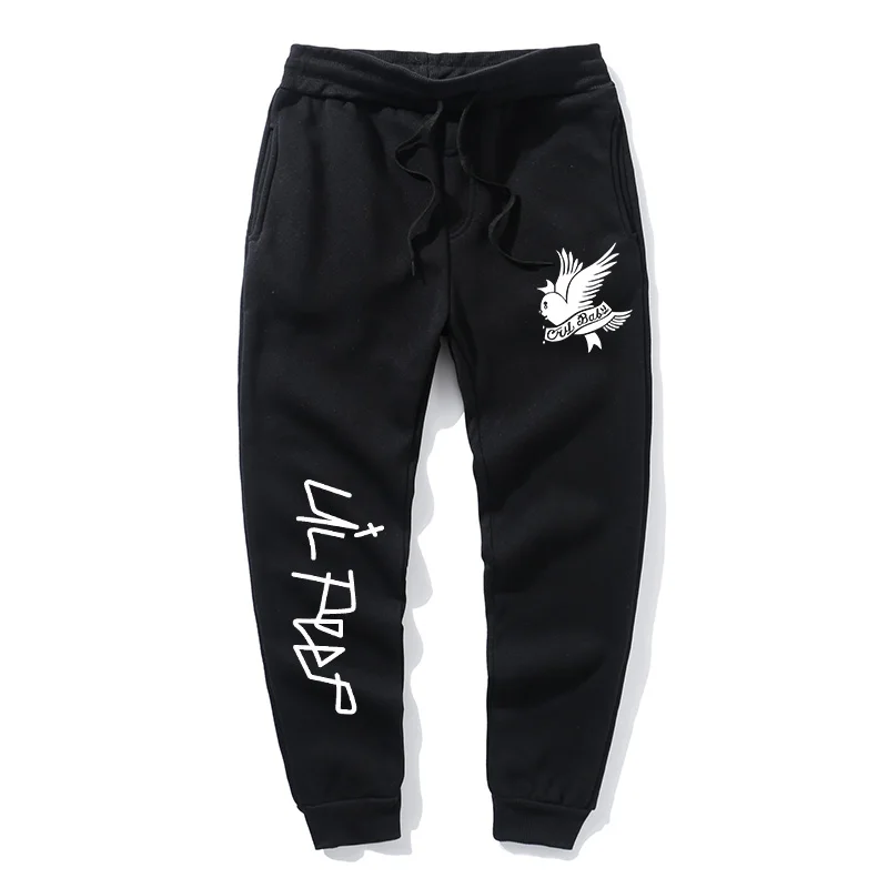 Brand cotton casual pants hip-hop street clothing lil.peep letter print trousers men and women jogger oversized sports | Мужская одежда