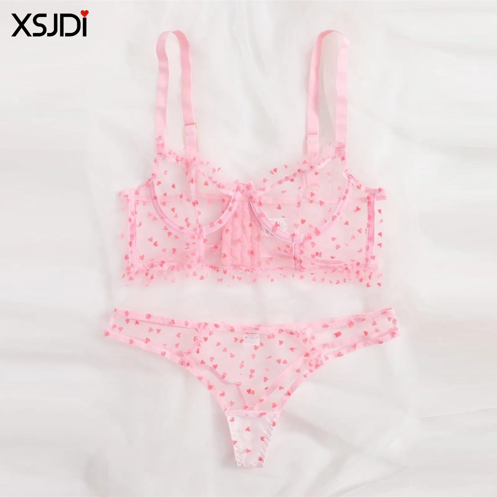 Женский сексуальный комплект нижнего белья прозрачный кружевной с