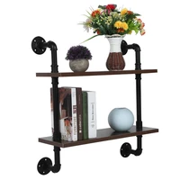 floating shelves 2 tier industrial pipe bathroom shelf wall mounted utility storage display shelves home kitchen decor
