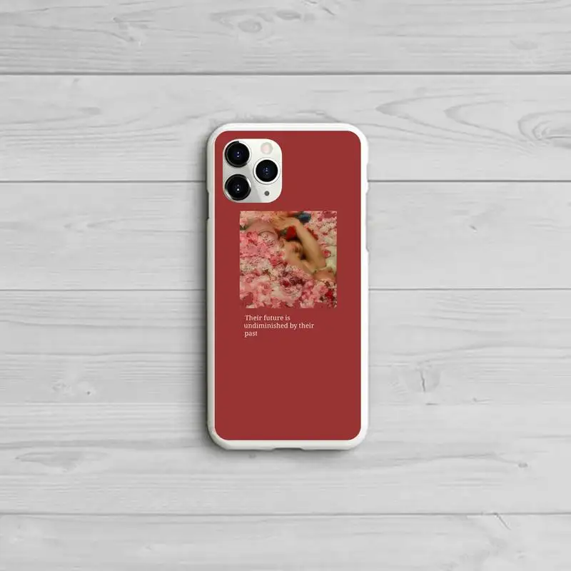 

Retro red pattern art lyrics aesthetic Phone Case Candy Color White for iPhone 11 pro XS MAX 8 7 6 6S Plus X 5S SE 2020 XR