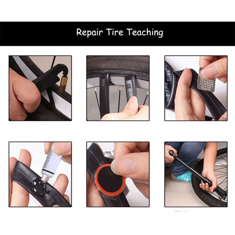 

Cycling Bike Repair Tool Bag Mini Pump Folding Bicycle Tyre tire Repair With Pouch Multifunctional Tools Set Kit