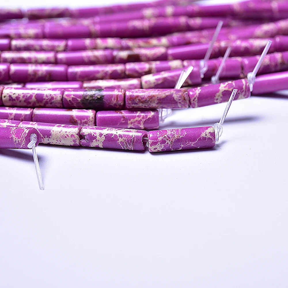 Натуральный круглой трубе каменные бусы красочные бусины 38 см прядь 4 мм x 13 для