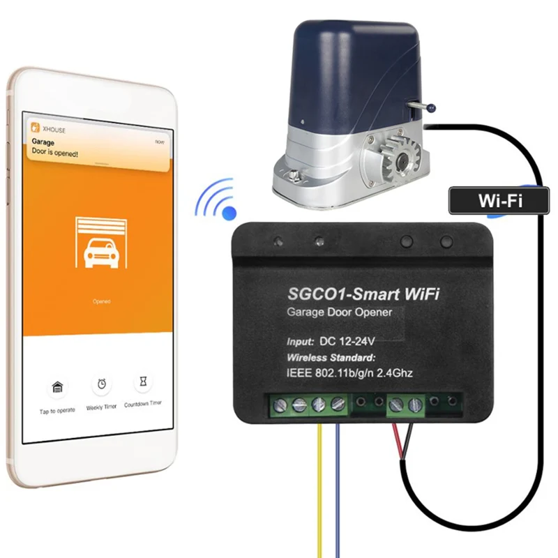 

Newest Release Garage Door Opener Receiver Wifi Smart Receiver with Sensor Use for Swing Sliding Gate Opener Car US Plug