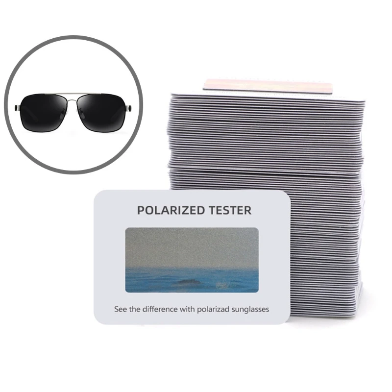 

100 Pieces Wear Glasses Check Polarized Test Card Sunglasses Polarized Tester LXAC