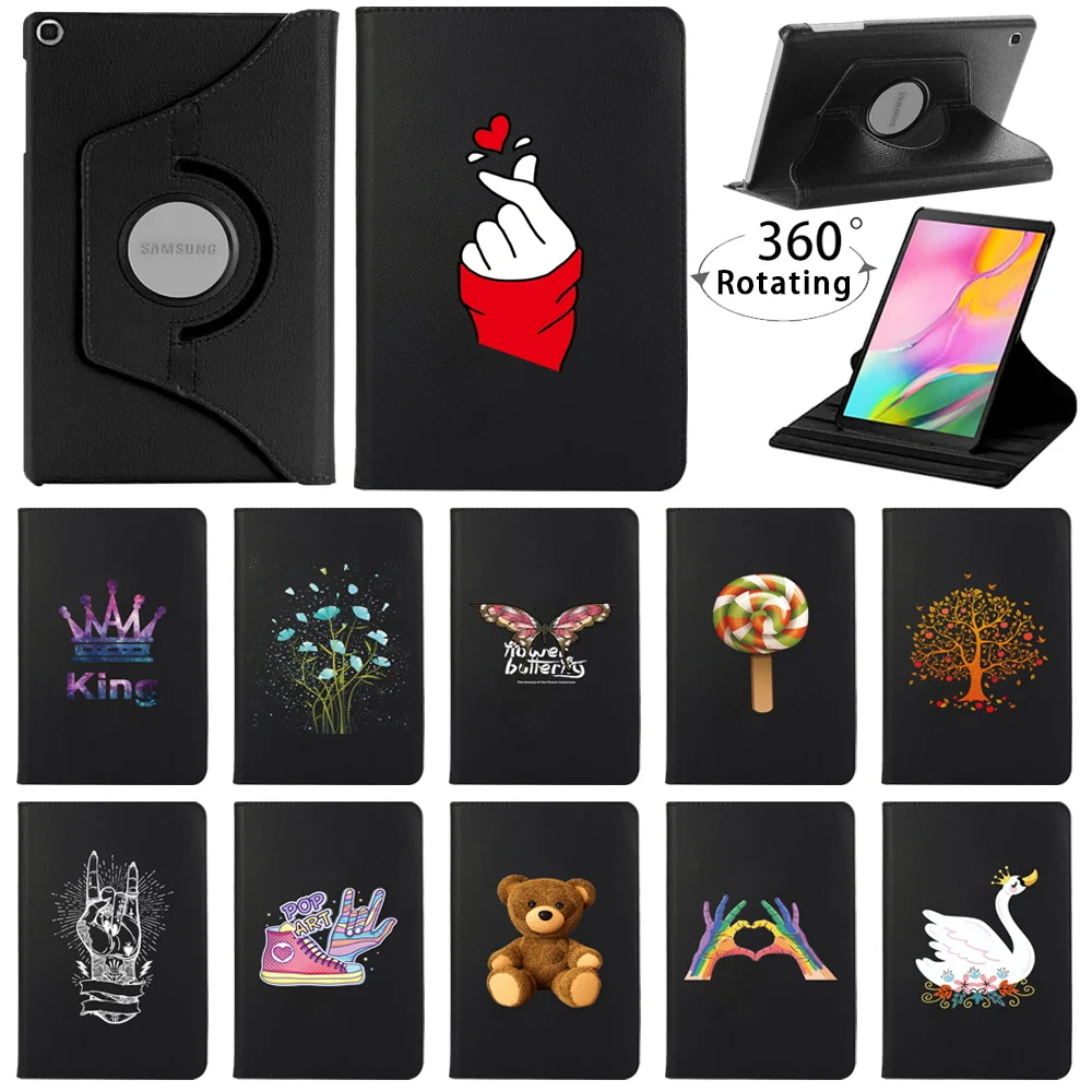 

360 Rotating PU Leather Case for Samsung Galaxy Tab A 10.1" 2019 T510 T515/Galaxy Tab S6 Lite 10.4 Tablet Stand Cover Case + Pen