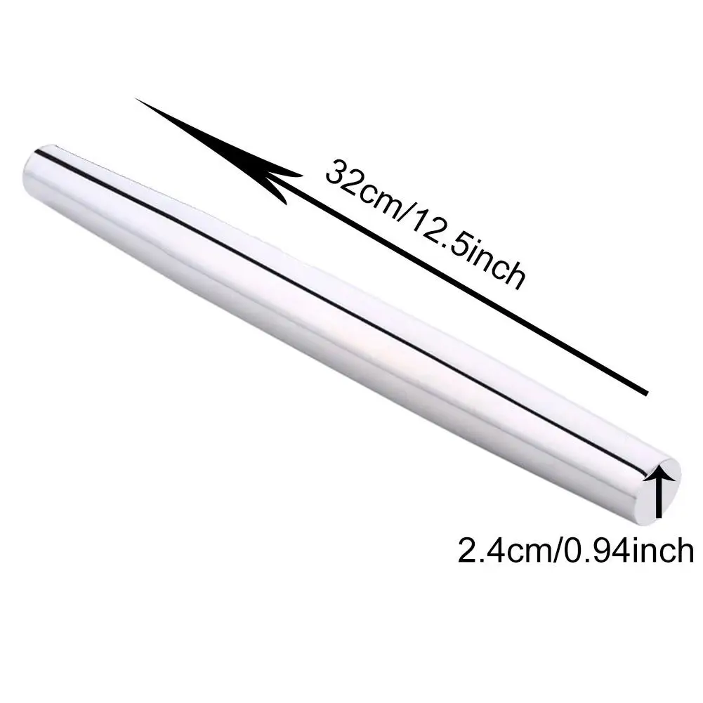 

304 Stainless Steel Rolling Pin Flour Pastry Dough Roller Kitchen Baking Tool Bakeware Kitchen Accessories Tools