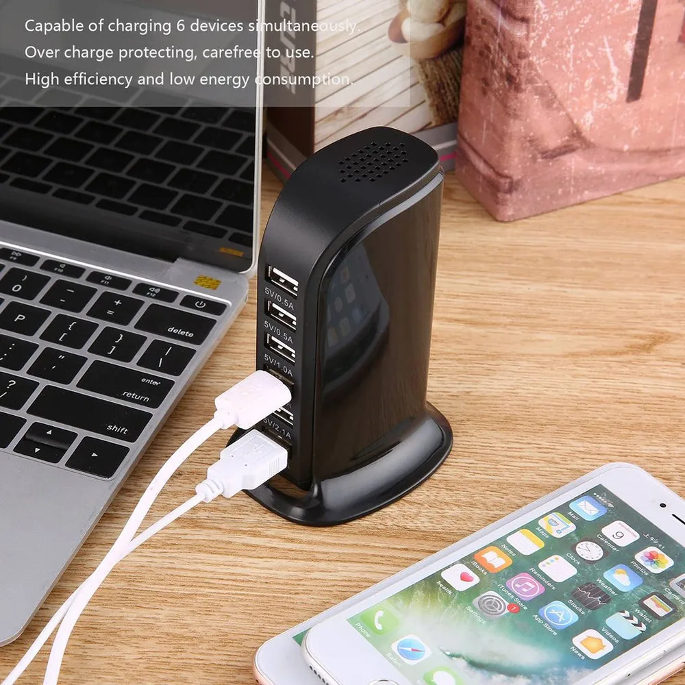 Быстрое зарядное устройство с 6 USB портами для планшетов и смартфонов|USB-хабы| |
