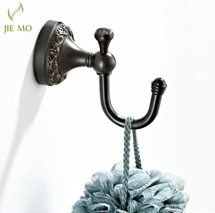Черные крючки для халата в ванную комнату латунные подвешивания одежды крючок