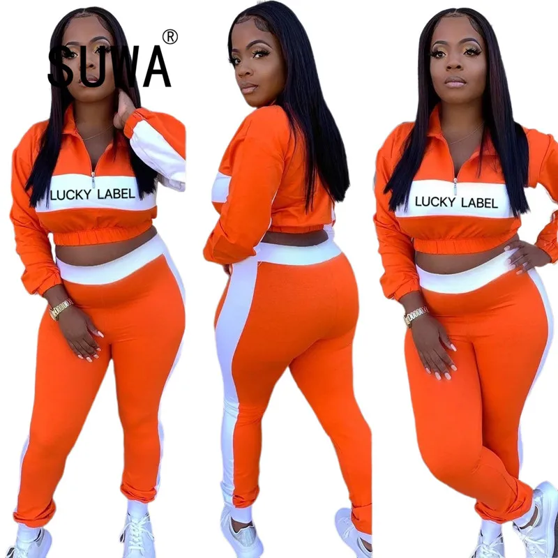 

Vintage Casual Outfits For Women Two Piece Pants Sets Long Sleeve Crop Top Jogger Leggings Tracksuit Wholesale Clothing