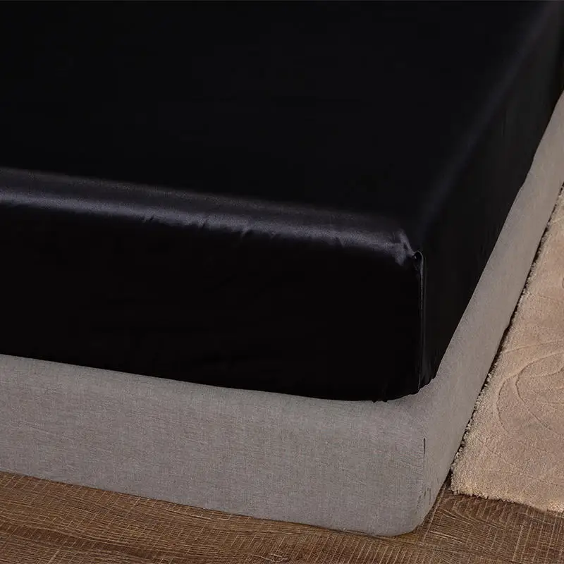 1 шт. атласное шелковое черное простыня для матраса домашнего постельного белья