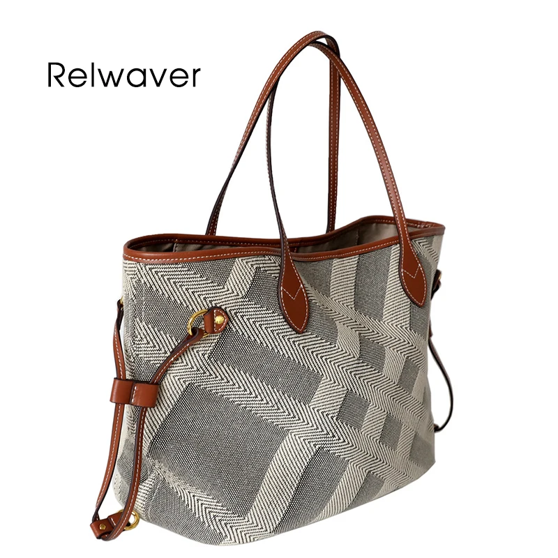 

Canvas big tote bag fashion shoulder bag check commute bag ol shopping bag chic wallet and handbag