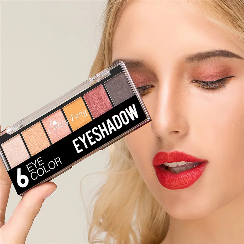 Палитра теней для век профессионального использования 6 цветов дымчатые