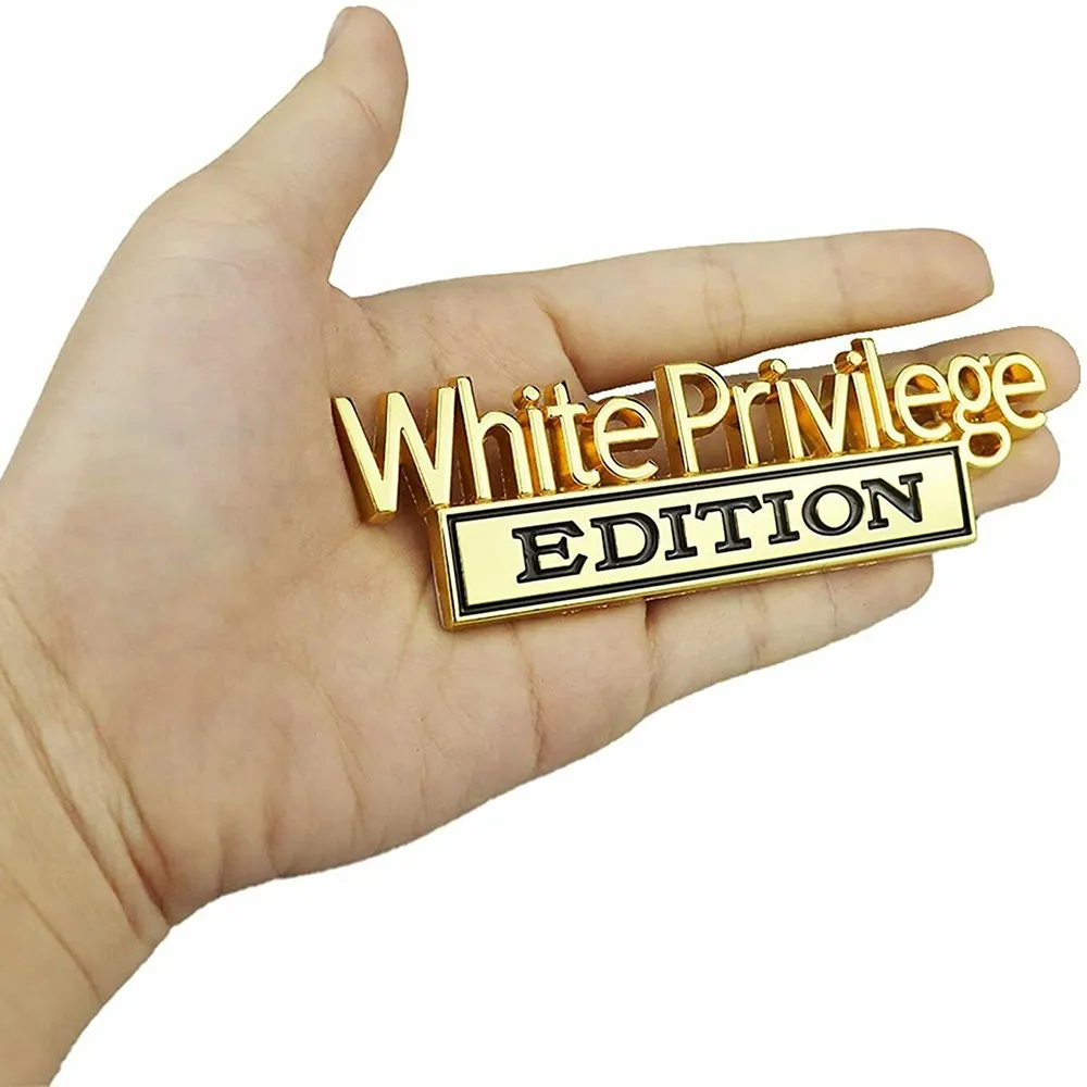 

2Pcs Set White Privilege Edition Emblem 3D Letter Car Metal Sticker New
