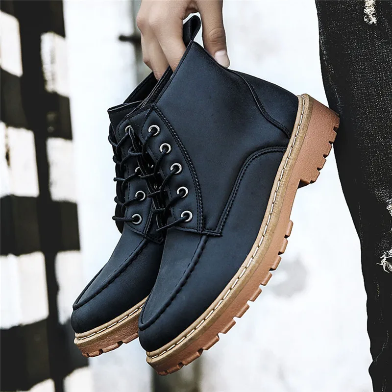 Chaussure homme/зимние мужские модные ботинки в стиле ретро повседневные