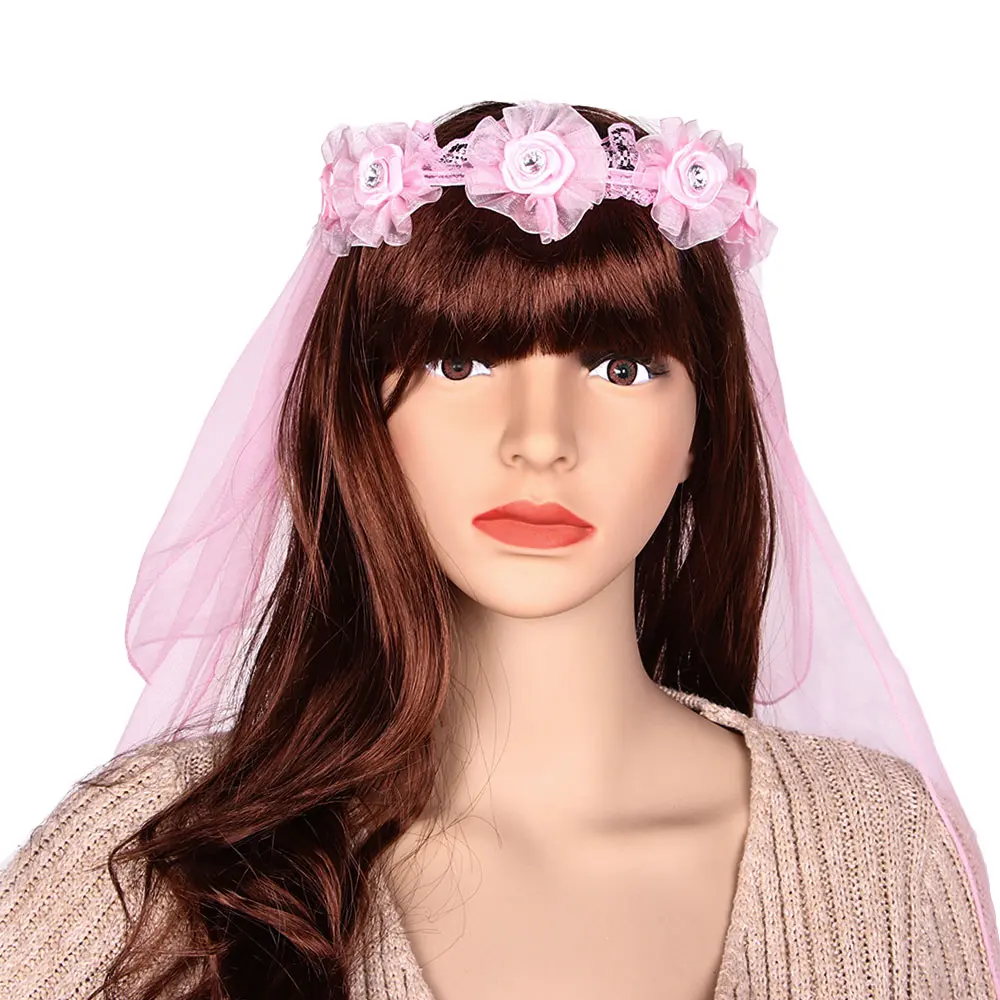 Модный свадебный обруч для волос вуаль гирлянда невесты двухслойный тюлевый