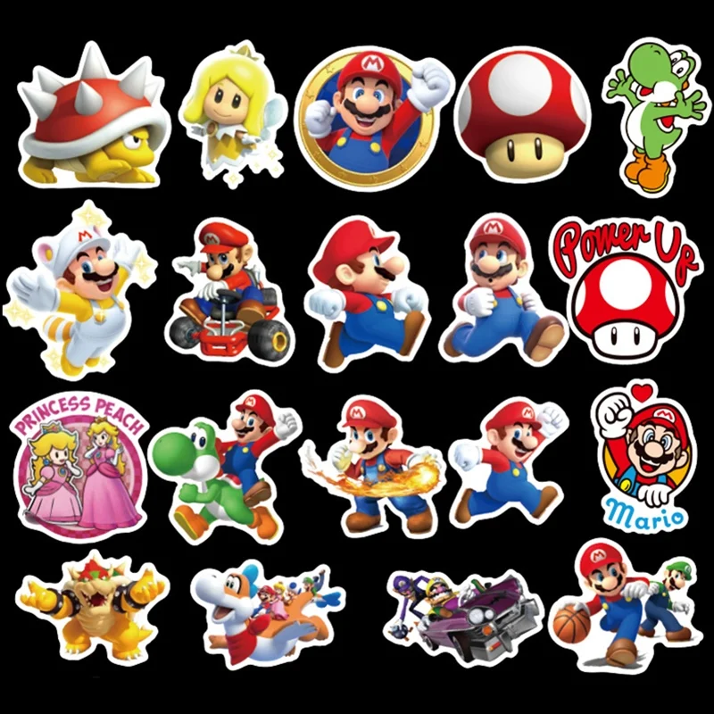 100 шт. Аниме игры с рисунком Супер Марио наклейки изображением мультфильм