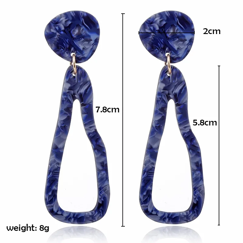 Женские акриловые серьги в синем картина из 5 частей геометрическая форма модные