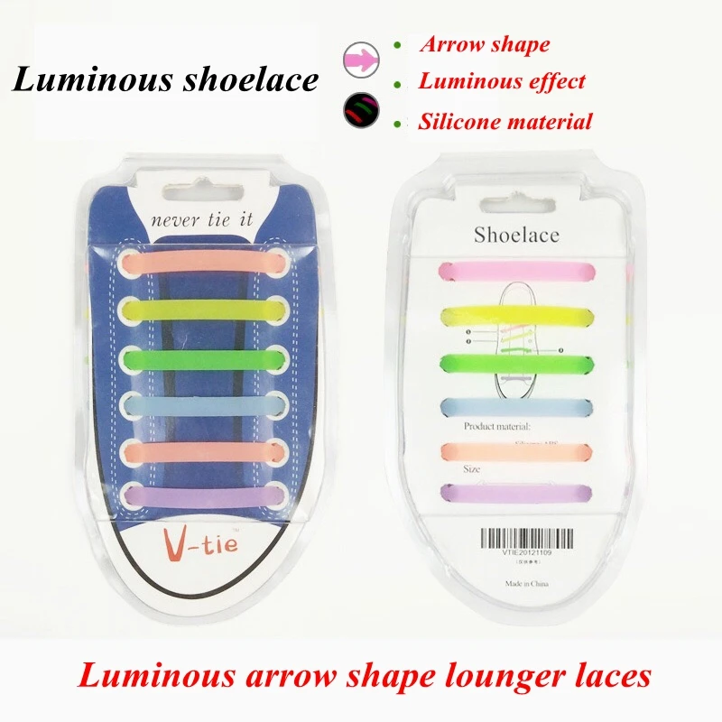 

12 pcs/Set Silicone Light up Fashion Luminous Shoelaces Flash Party Glowing Shoe Lace Shoestrings Lazy No Tie Shoeslace L4