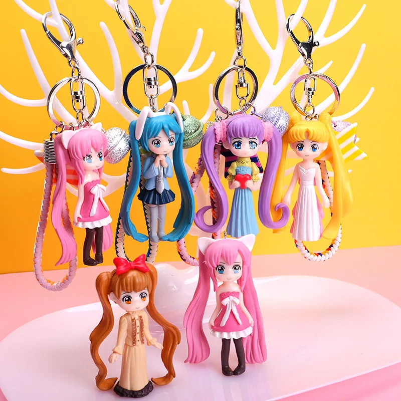 1 шт. 5 см Hatsune аниме Мику экшн брелок в виде фигуры Модель ПВХ Коллекция милые