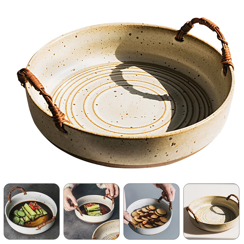 

Crude Pottery Food Basket Premium Smooth Bread Basket Practical Bread Basket