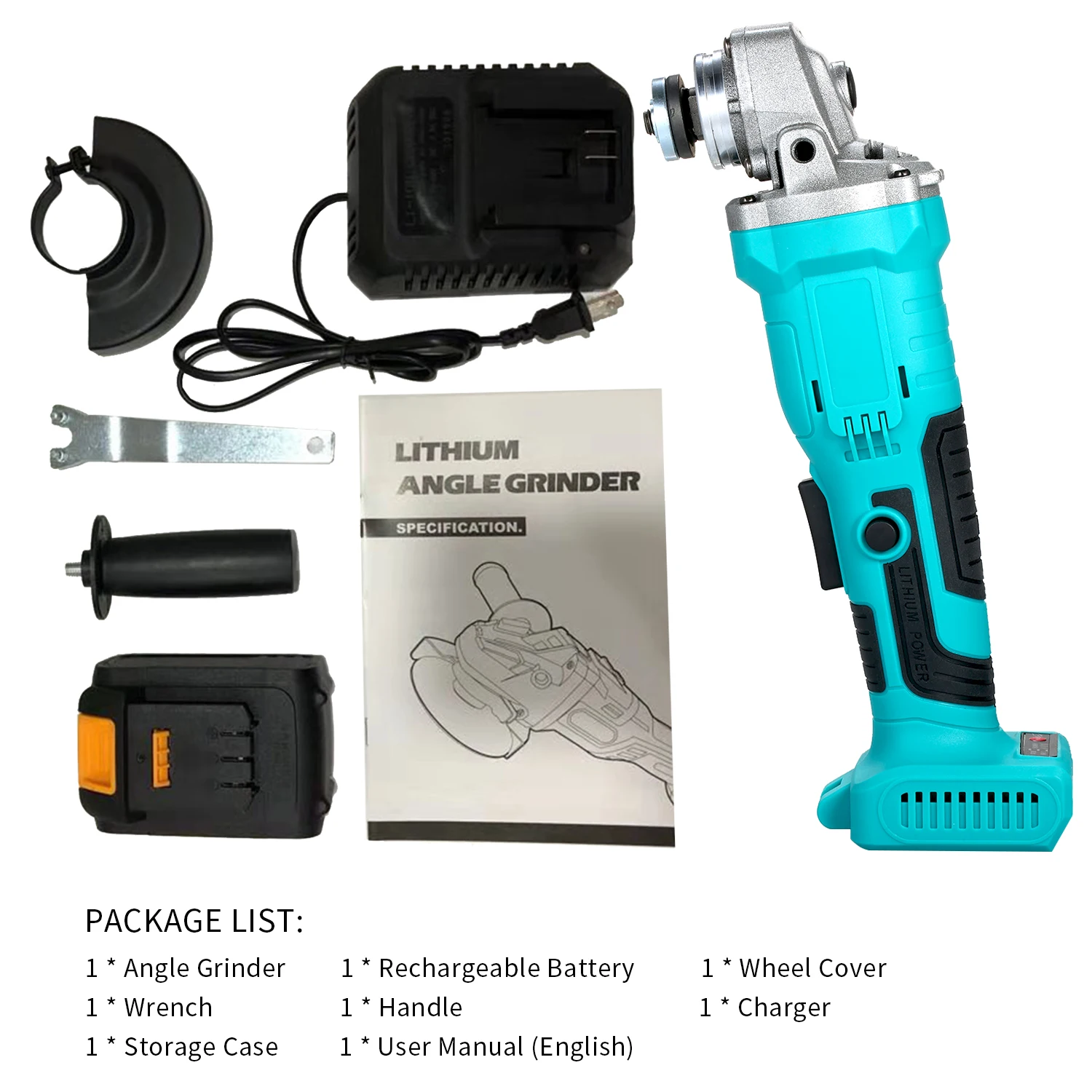 Электрический безщеточный перезаряжаемый электрический угловой шлифовальный