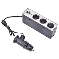 wf 0096 usb mp3mp4 player fast charging multi functional 3 sockets cigarette lighter supportmobile phone