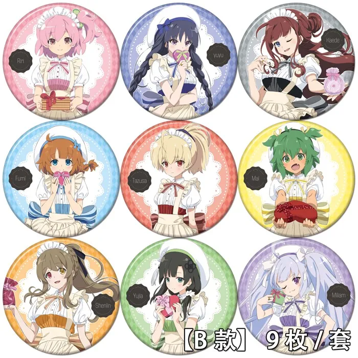 

Anime Assault Lily BOUQUET Housemaid Ver Figure Badge Round Brooch Pin Gifts Kids Collection Toy 7536