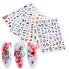 1 шт. Череп кости 3D наклейки на ногти Хэллоуин клей слайдеры Роза аниме осенние листья наклейки украшения для ногтей LASTZCS050-057