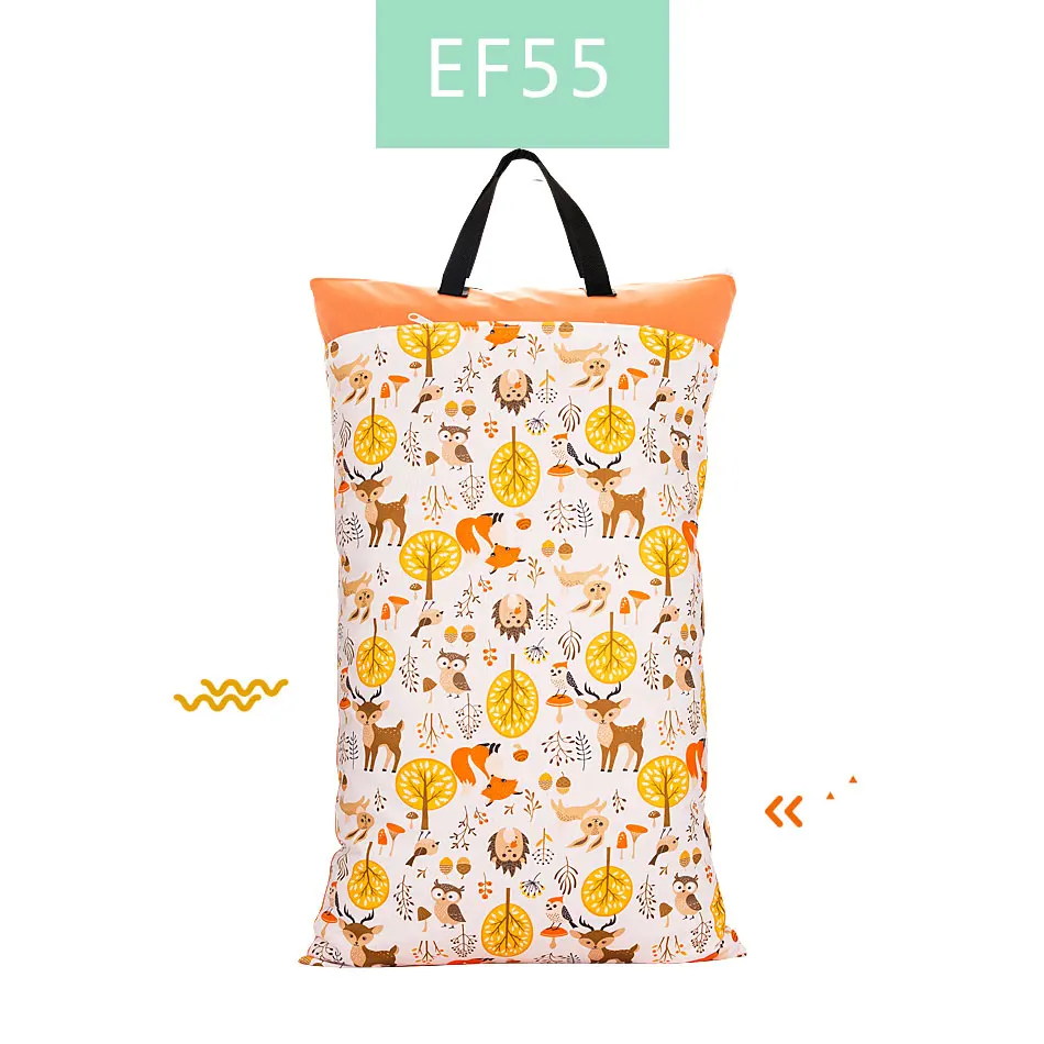 EF55 Elinfant 1 шт. большой висящий влажный/сухой мешок для тканевых подгузников, вкладышей, подгузников, белья с двумя молниями водонепроницаемый мешок для подгузников - Цвет: EF55