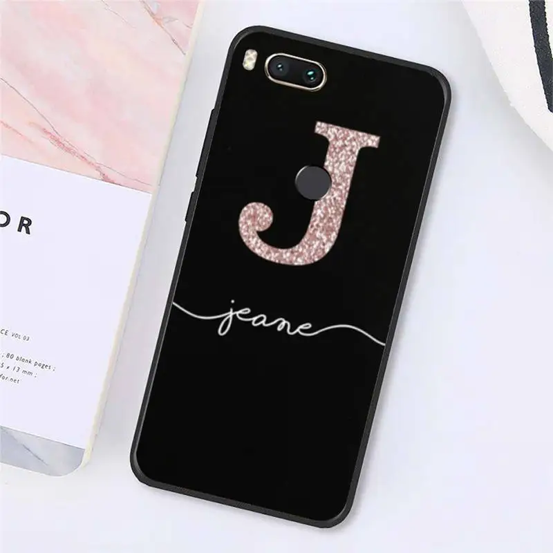 

26 English letters golden pattern Phone Case For Xiaomi Redmi note 7 8 9 t k30 max3 9 s 10 pro lite Luxury brand shell