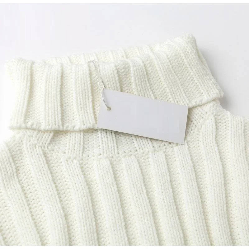 

Casual long sleeve turtleneck knitwear sweater dress White blue robe pull Autumn winter jumper Women fashion pullovers 2019
