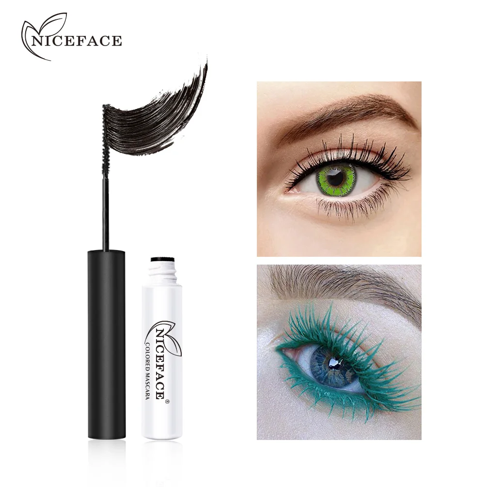 Professional Makeup 7 Color Mascara Waterproof Fast Dry Eyelashes Curling Lengthening Eye Lashes Blue Purple |