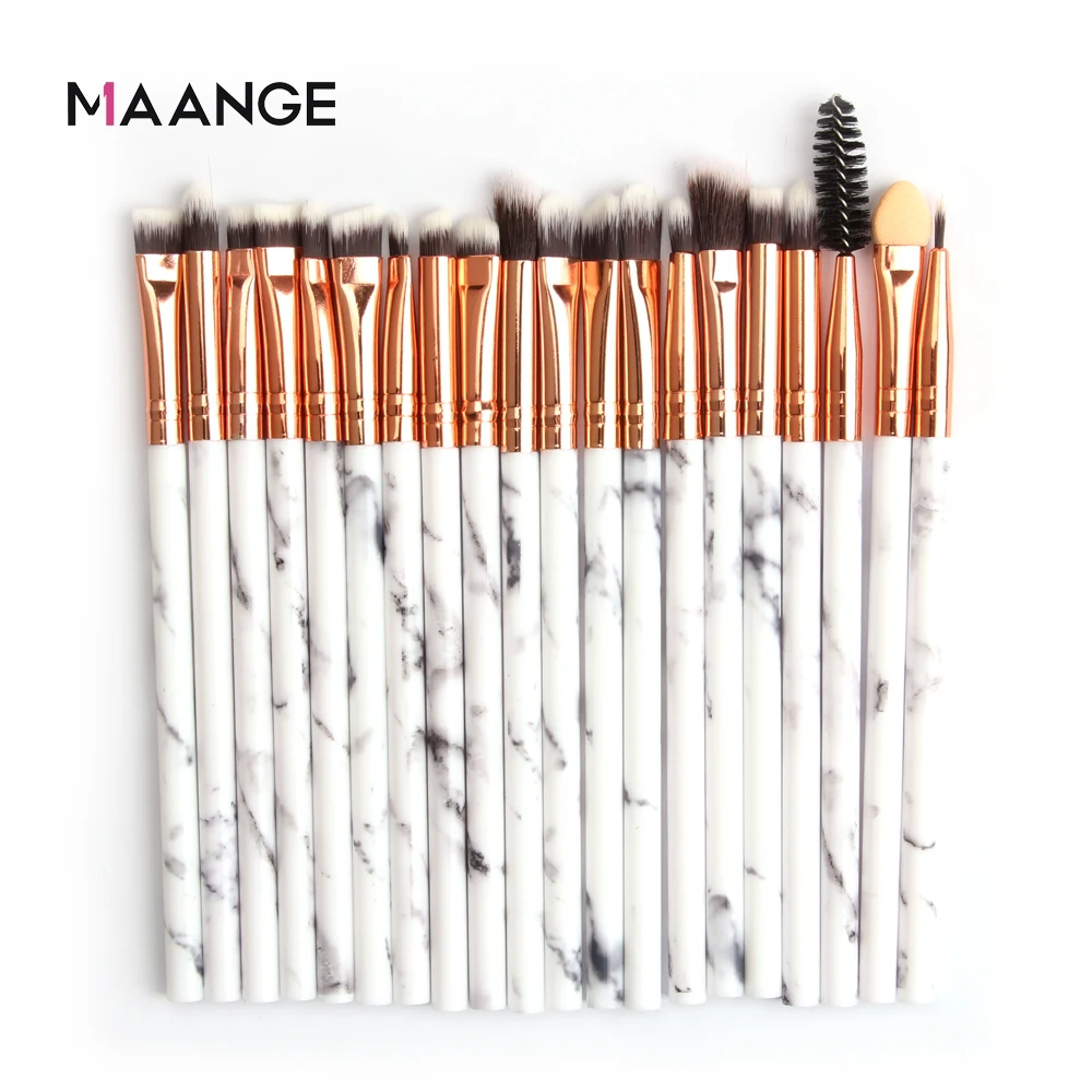 20Pcs-Whitegray Makeup brushes set pro 10/20Pcs Multifunctional Brush Marbling EyeShadow Blending Eyeliner Eyelash Eyebrow Brush For Makeup Tool - Handle Color: 20Pcs-Whitegray