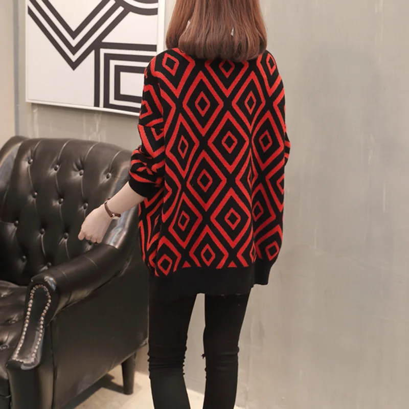 Новые осенние зимние модные женские шерстяные свитера размера плюс свободные