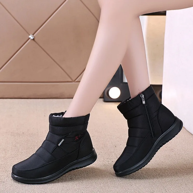 

Women Plush Insole Antislip Waterproof Plus Size 43 Ankle Boots 2021 New Winter Boots Female Fashion Snow Boots Women Boots