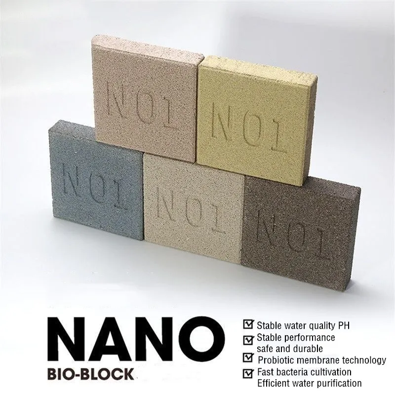 2PCS Aquarium Filter Media Porous Ceramic Bio Media Blocks Nano Bio Brick For for Fresh/Saltwater Fish Tank Sump Filtration