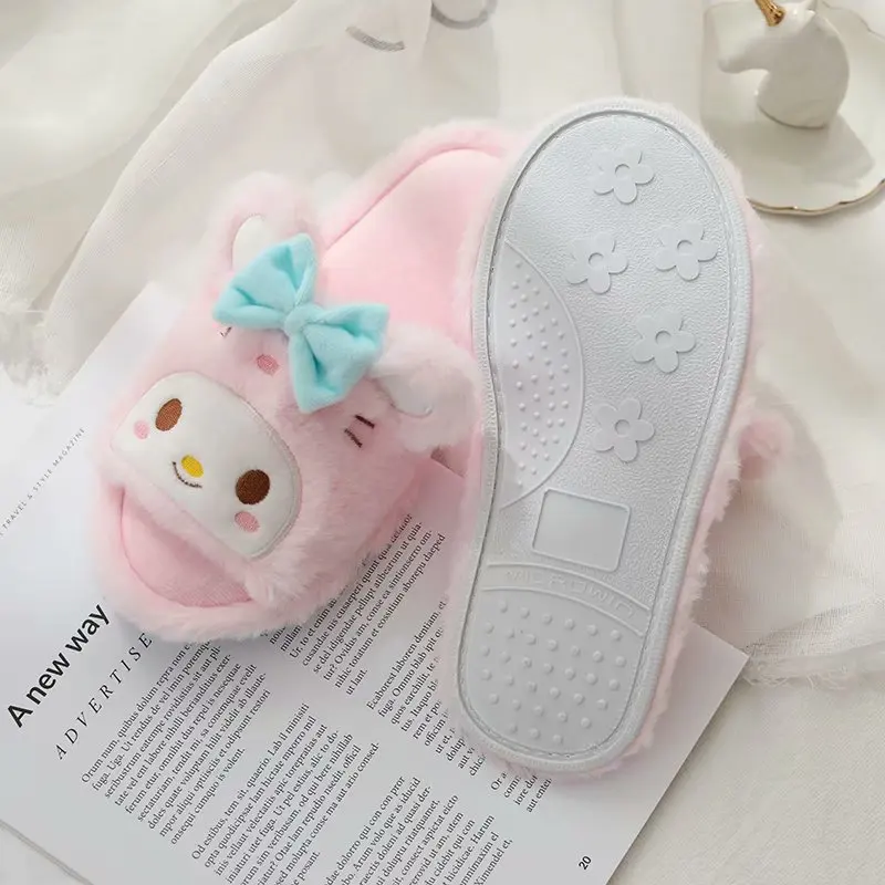 

Girl Slippers Cartoon Melody Pink White Indoor Floor Slippers Open Toe Slippers Non-slip Outside Slippers Home Shoes