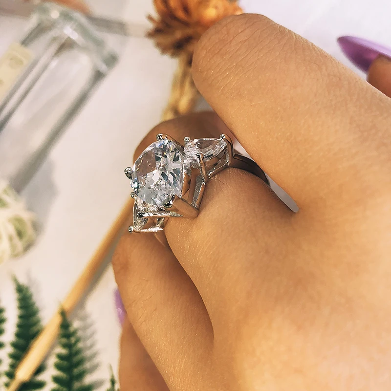 Оригинальный поступления груша Оригинальные 925 Серебряное кольцо для женщин