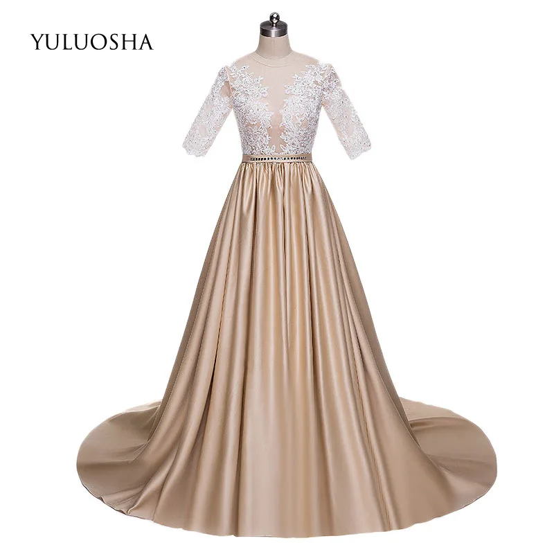 YULUOSHA сексуальное платье с глубоким v образным вырезом рукав до локтя длина пола