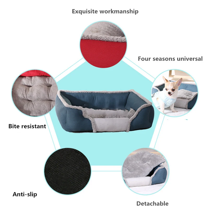 Autumn winter warm Pet dog bed Sofa pet nest cushion breathable kennel Bed House for small large dogs Blanket Cushion | Дом и сад