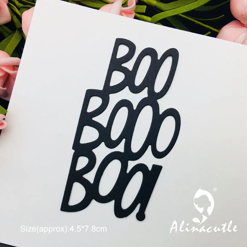 Металлические высекальные штампы для Хэллоуина BOO BOOO скрапбукинга альбома