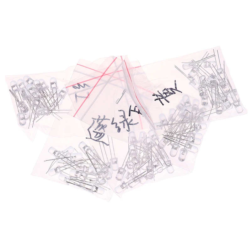 

5 Colors 100PCS 5MM Led Diodes Water Clear Red Green Blue Yellow White Mix Kits