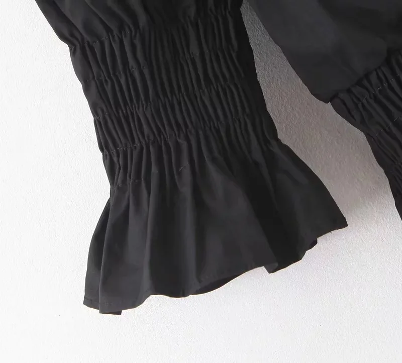 

Summer 2021 Women New Ins Hot Slim Short Elastic Waist Lace Top blouse Streetwear