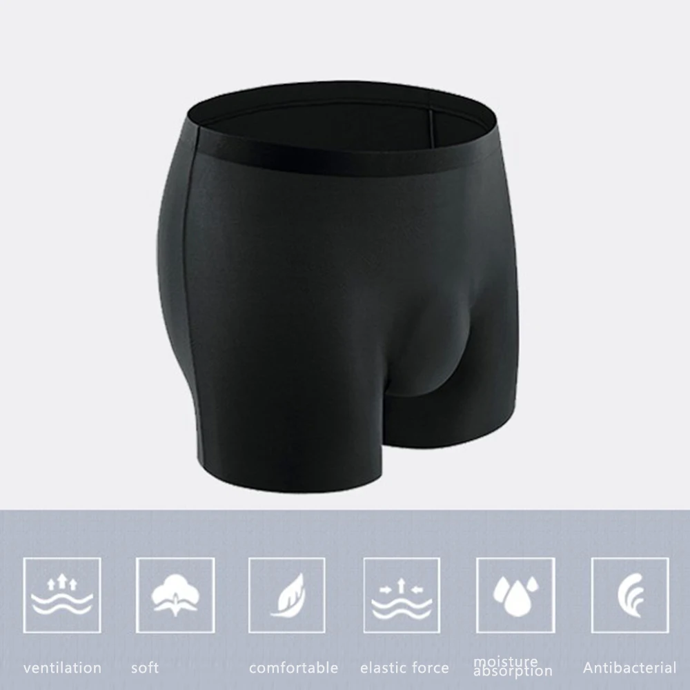 Soft Sexy Super Thin Mens Underwear Ice Silk Boxers Shorts Transparent Low-rise Trunks Breathable Men Cueca Homme Panties