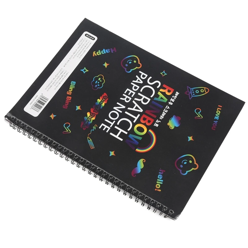 19x26 см большой ic Цвет Радуга скретч бумага Блокнот черный Diy игрушки для рисования