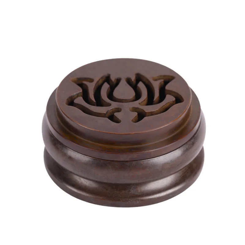

Antique Lotus Incense Burner Creative House Indoor Copper Portable Incense Burner with Lid Holder Porte Encens Home Decor 60AA01
