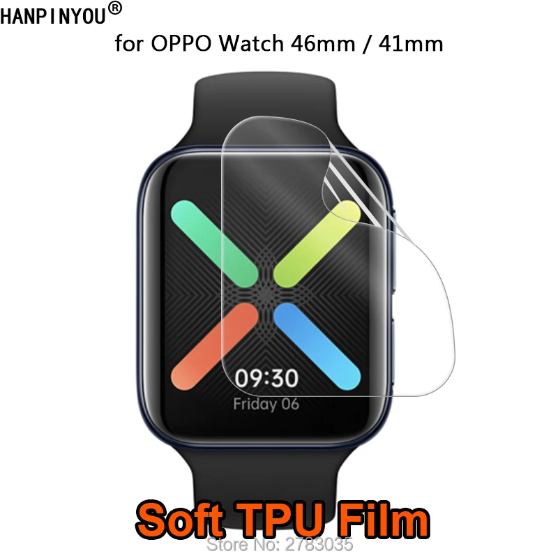 Спортивные Смарт часы OPPO Watch 46 мм/41 мм пленка из мягкого ТПУ защита экрана (не