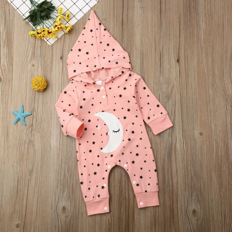 Pudcoco/Осенний комбинезон с капюшоном и длинными рукавами для новорожденных