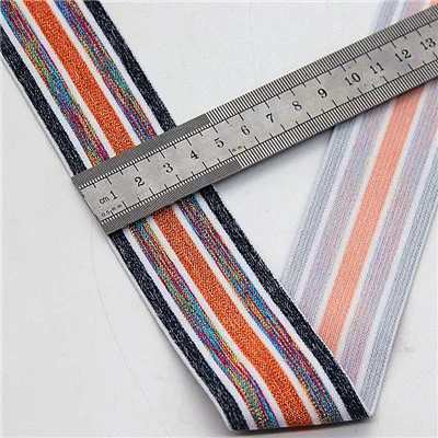 4cm gray col yel 40 мм нейлоновая красочная резиновая резинка полосатые плечевые нижние ремни для тесьма для одежды Швейные DIY аксессуары для одежды 1 м - Цвет: 4cm gray col yel